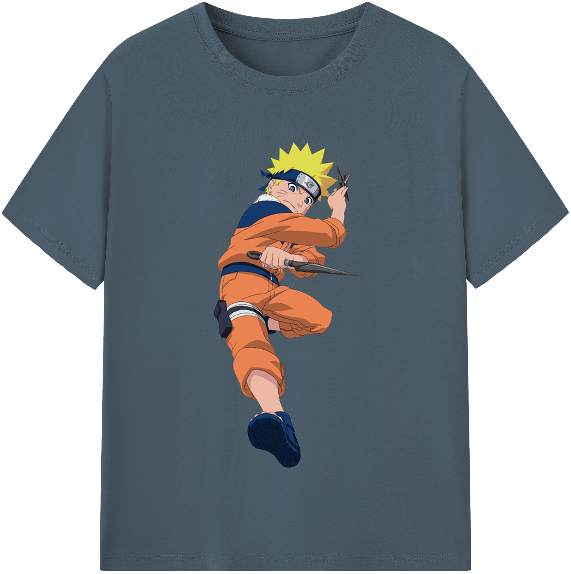 （画像用） NARUTO -ナルト- うずまき ナルト Uzumaki Naruto 綿100％半袖Tシャツ（フロントプリント）